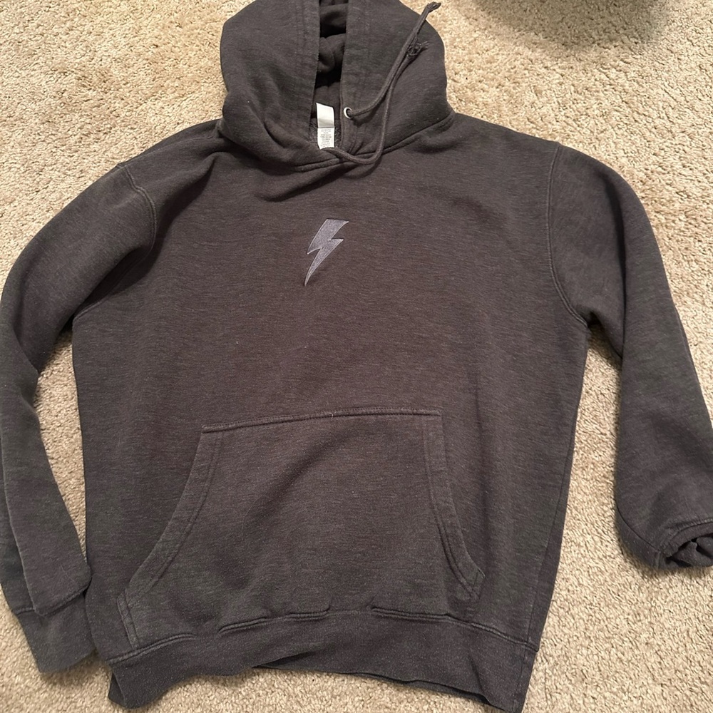 Gray Lightning Bolt Hoodie